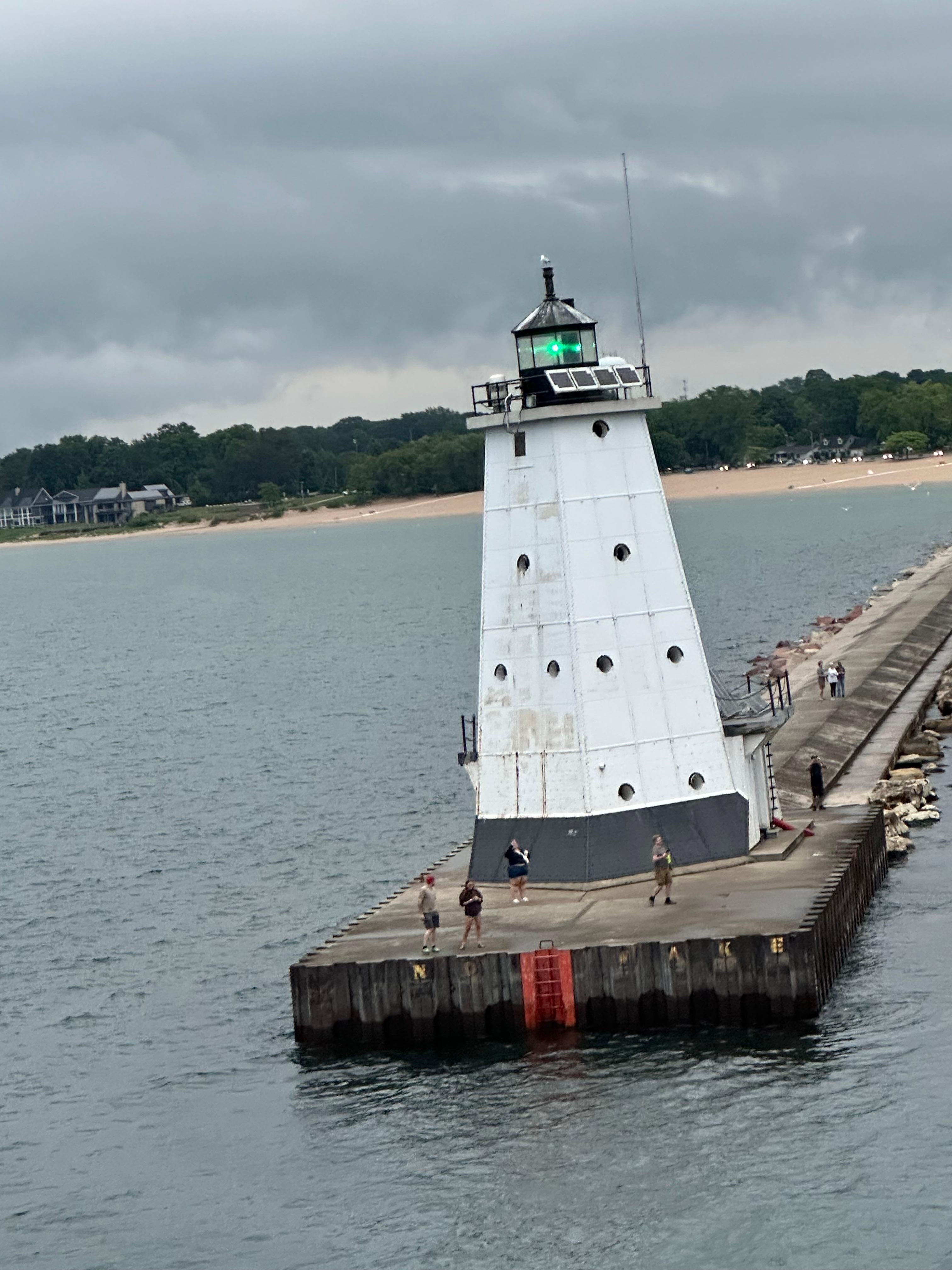 Light house on Stearns Beach in Ludington