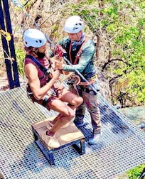 Great Staff Oscar preparing me for ziplining