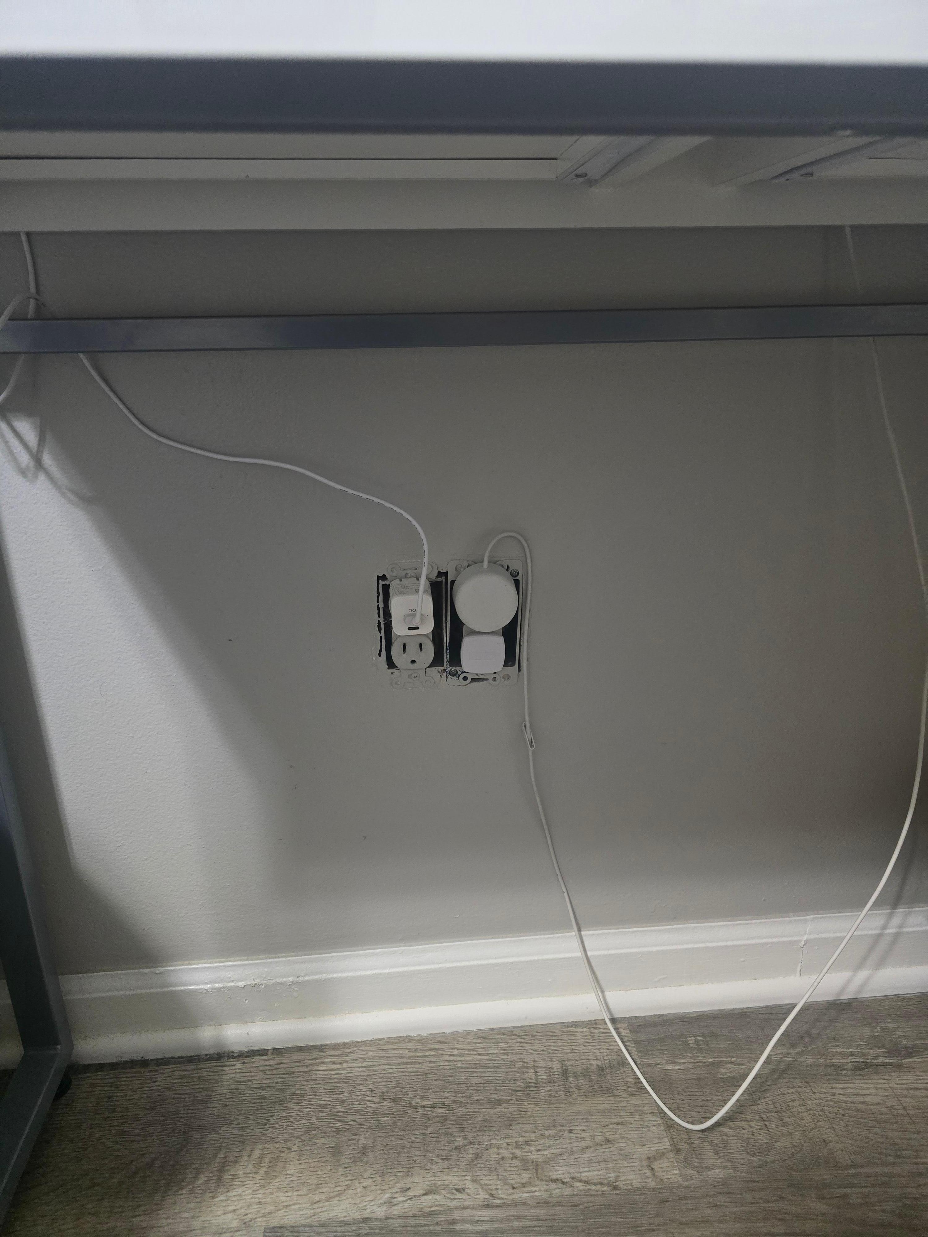 I grabbed a photo of one of the missing outlet covers 