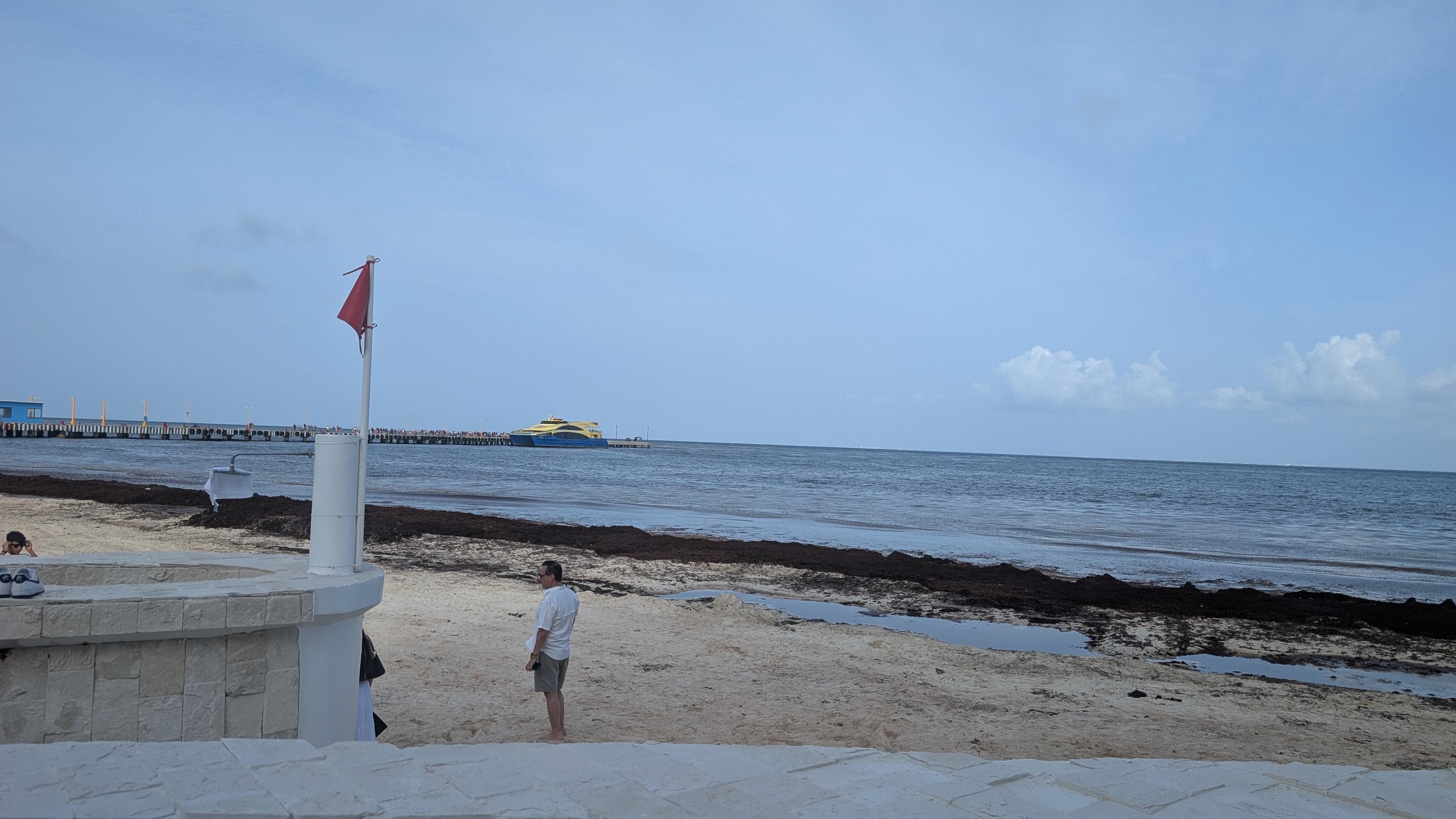 The beach has piles of rotten seaweeds. The whole hotel smells like bad eggs