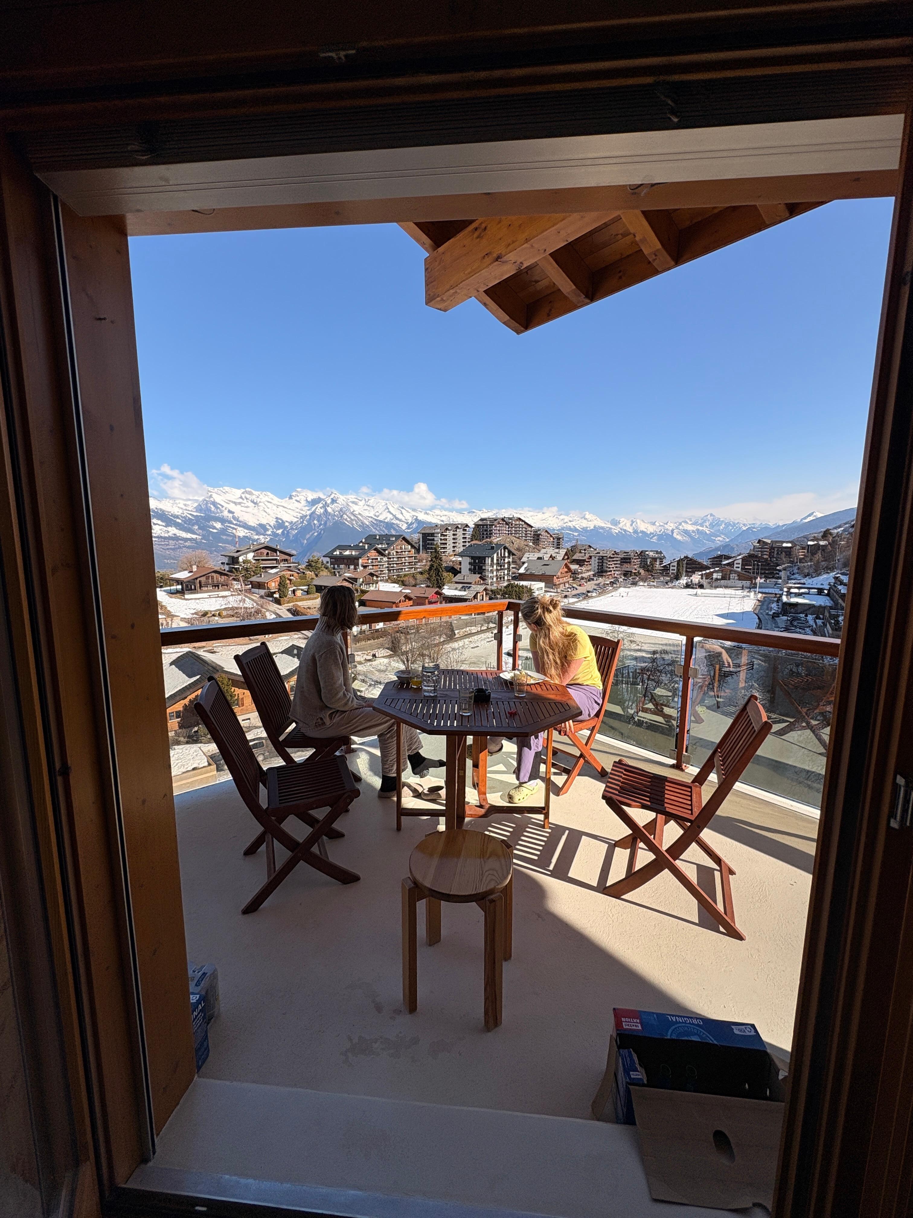 Enjoying the balcony