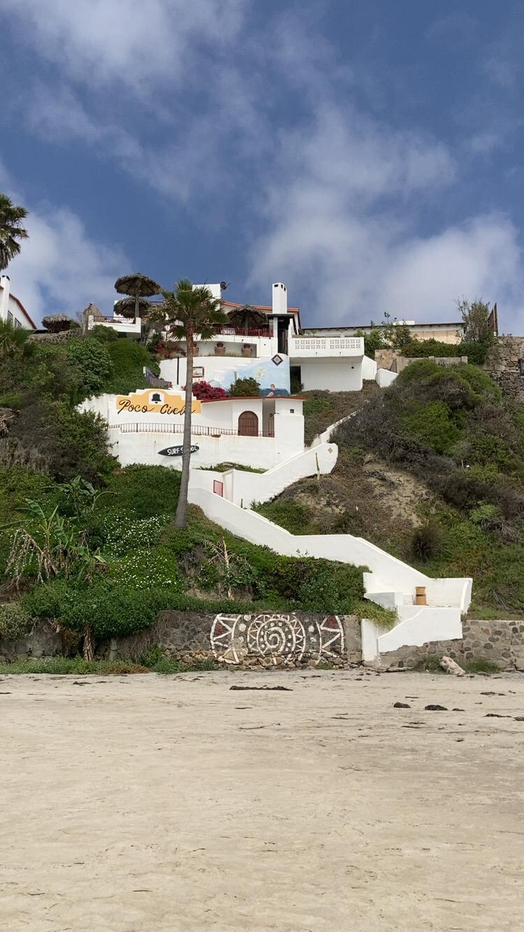 El restaurante hotel desde la playa