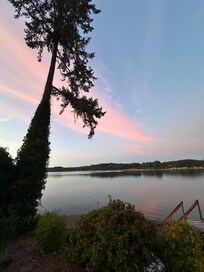 Sunset view up Case Inlet from the deck.