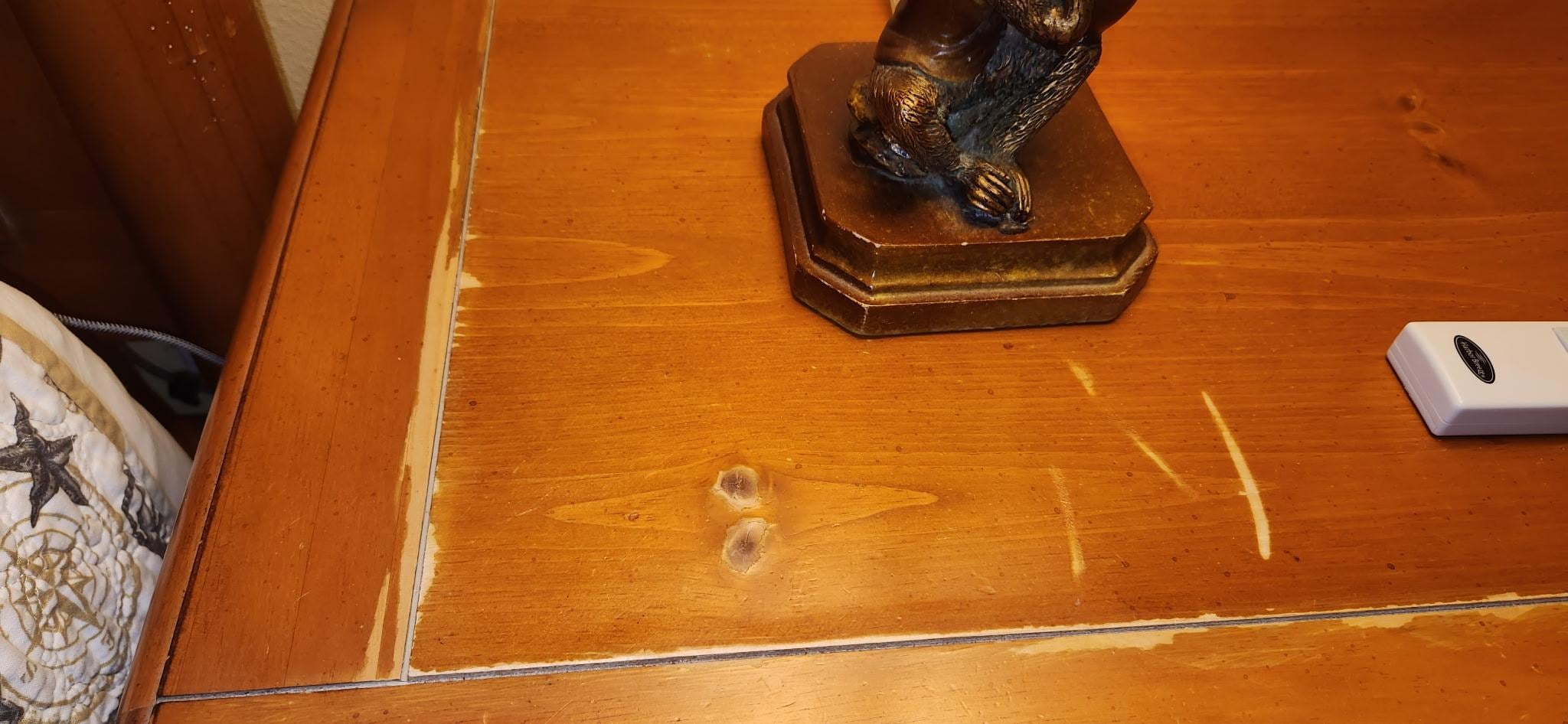 Scratches on bedroom furniture