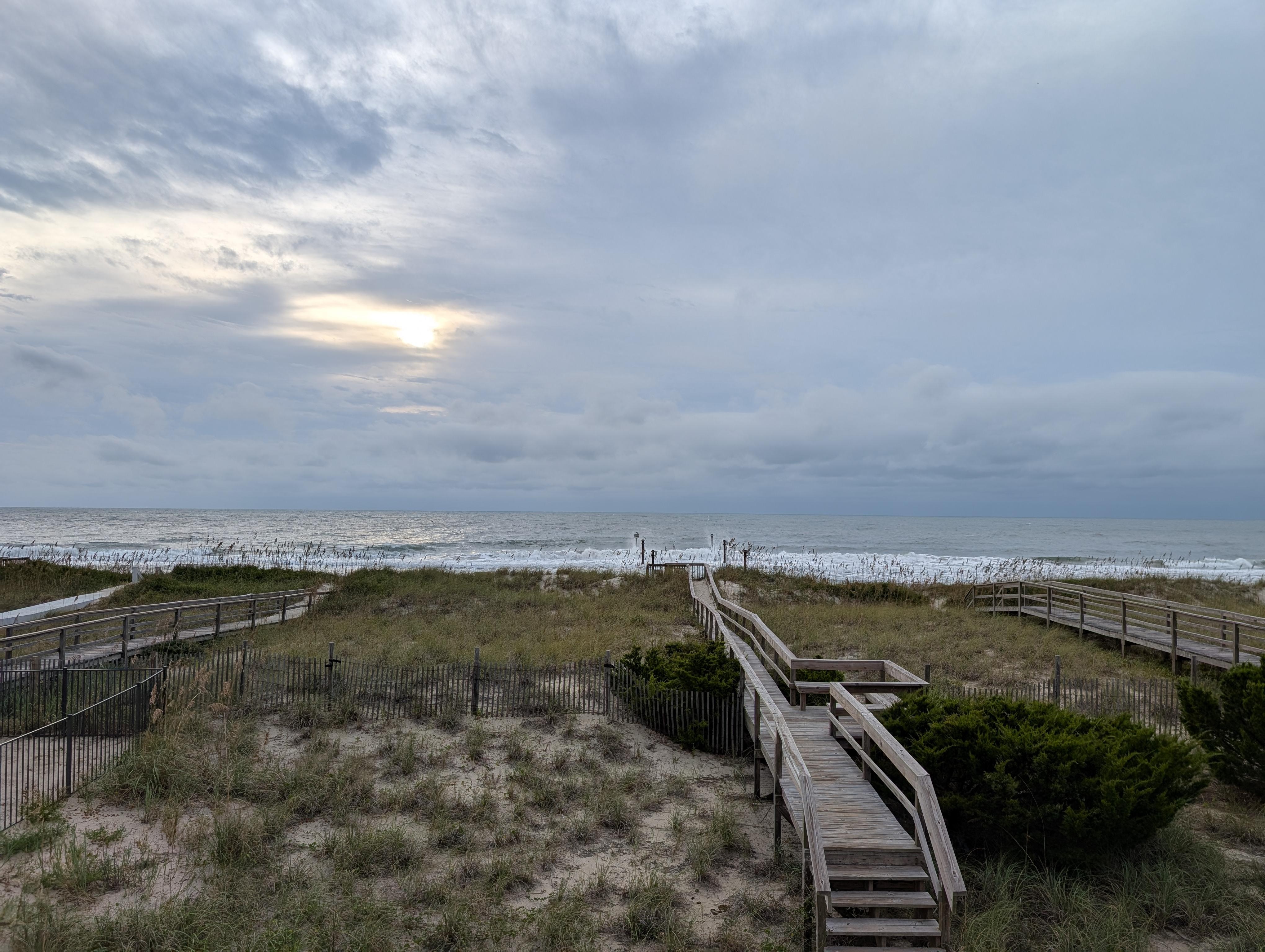 The view from the second floor balcony. 