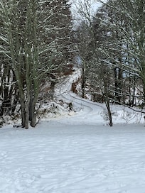 The road leading up the hill