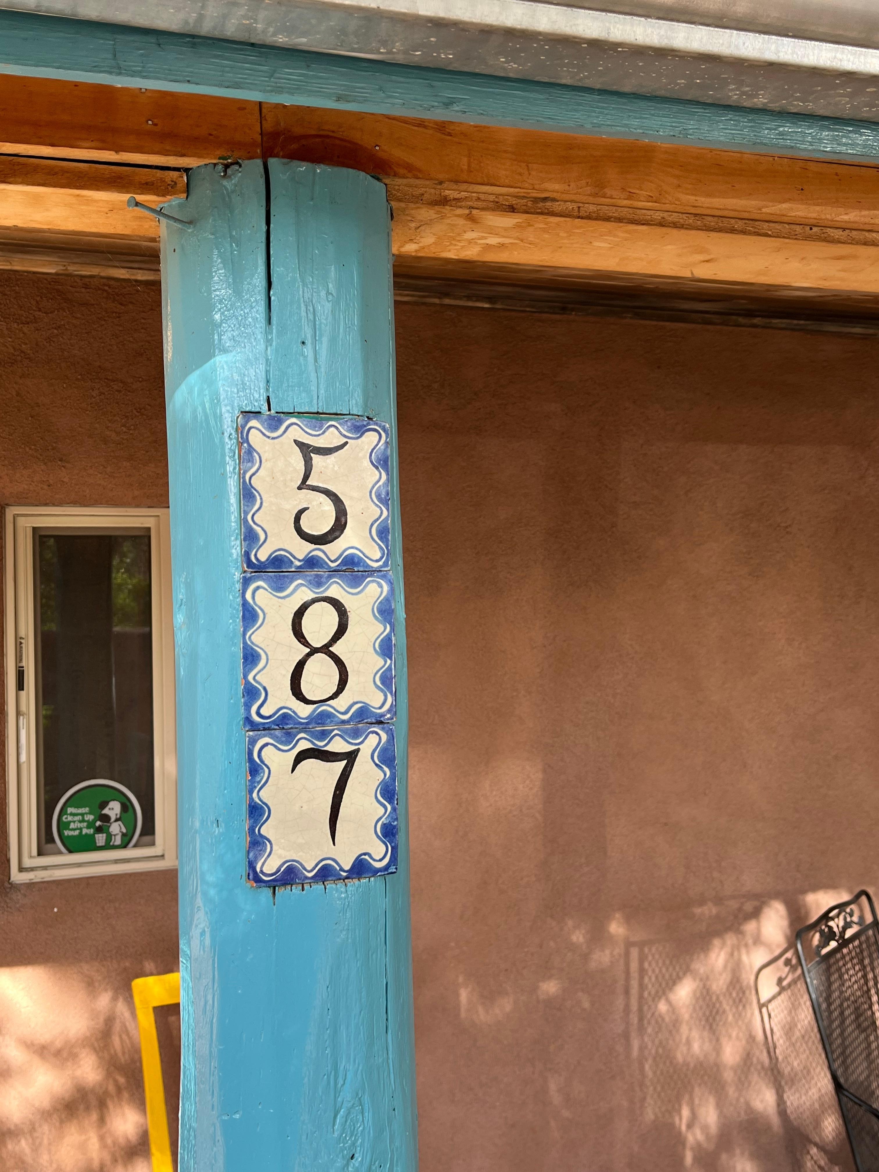 Address (not visible from street at night). 