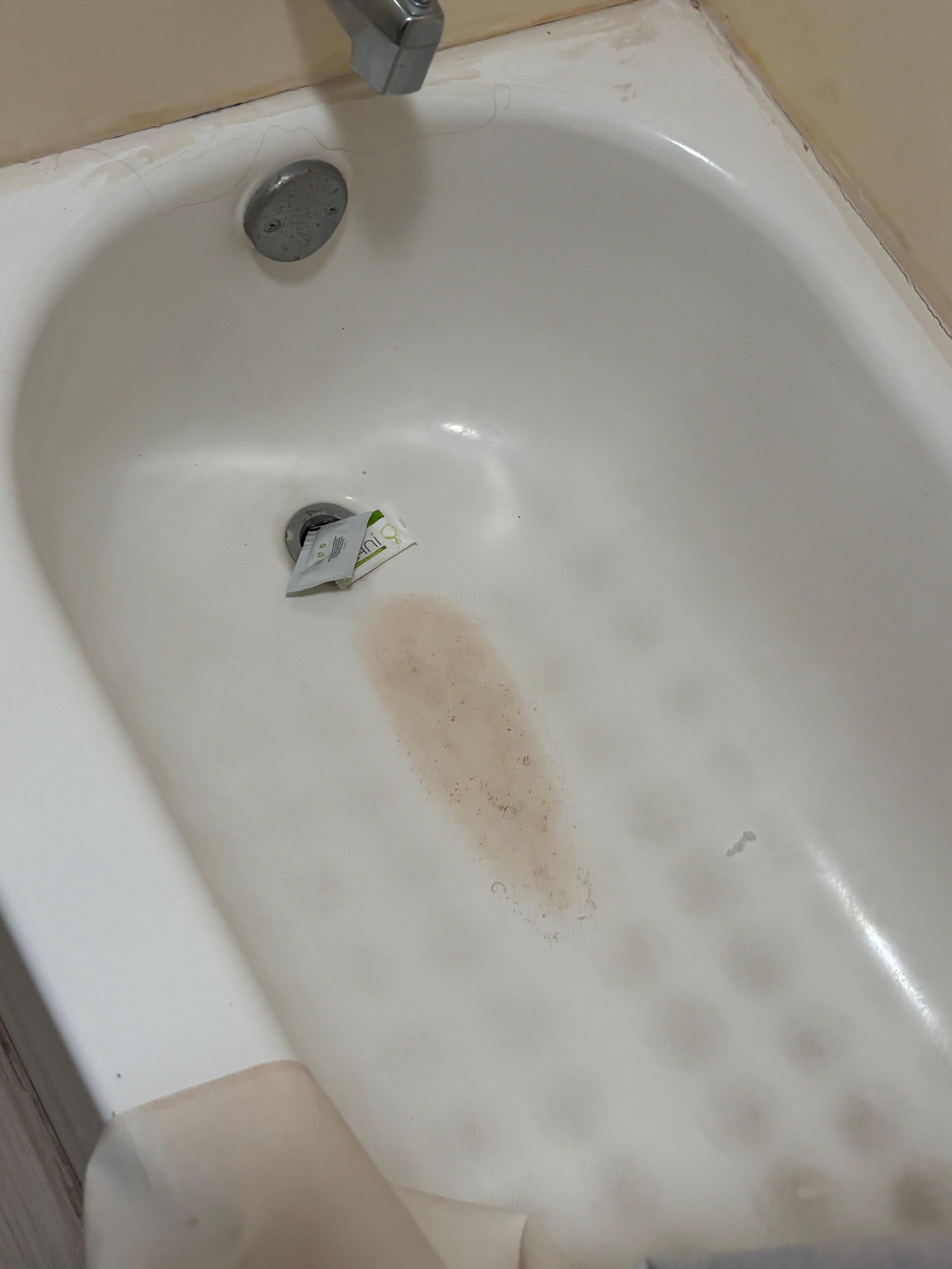 Look at the bathroom 