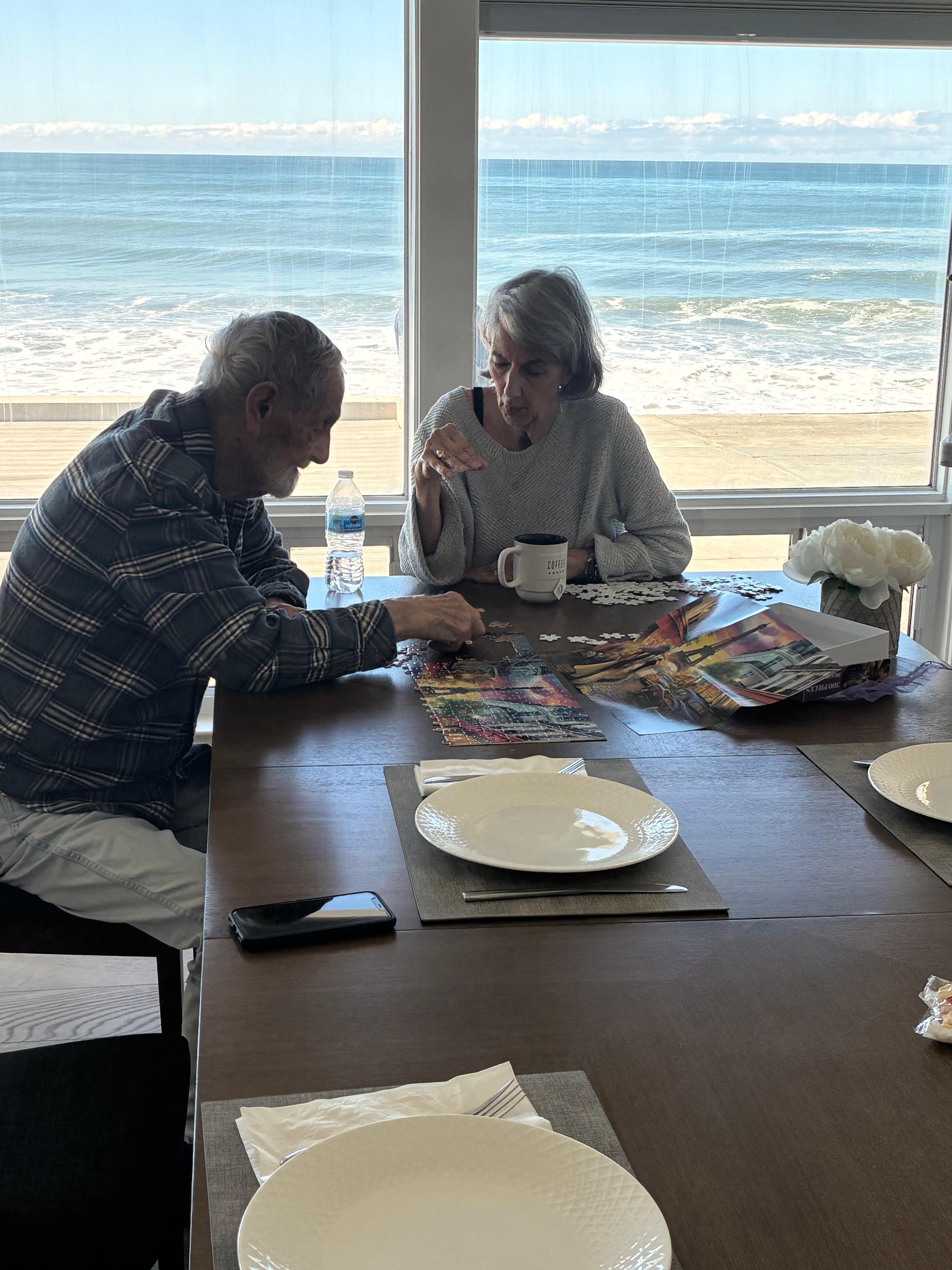 View through picture windows