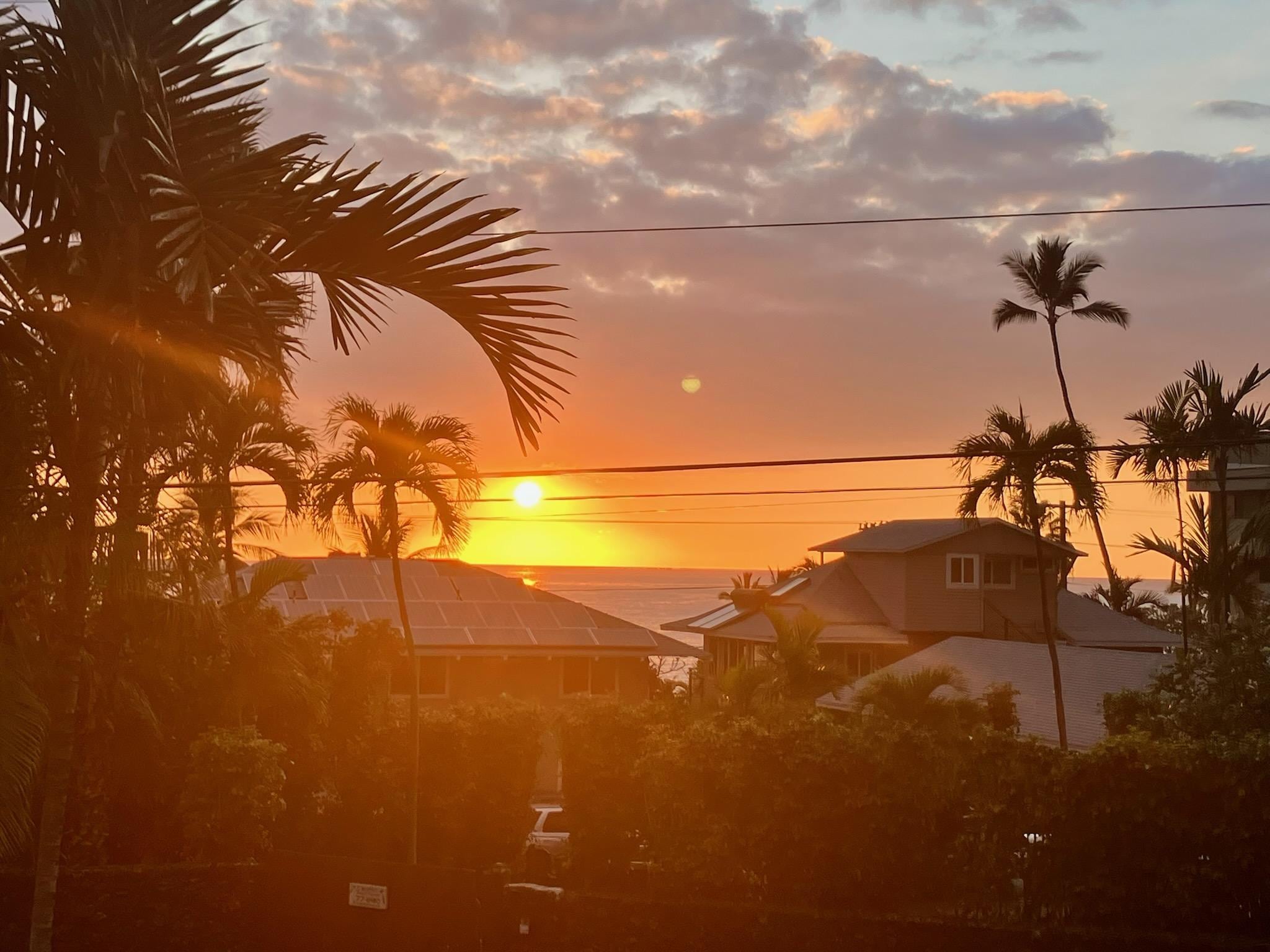 Sunset grom the deck.