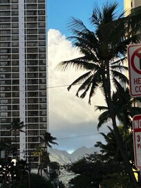 Via the beach as you can see lots of big buildings in the way