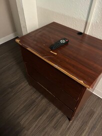 Here’s the night stand in the room