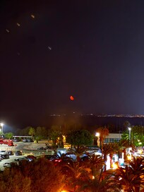 Sunset with red moon