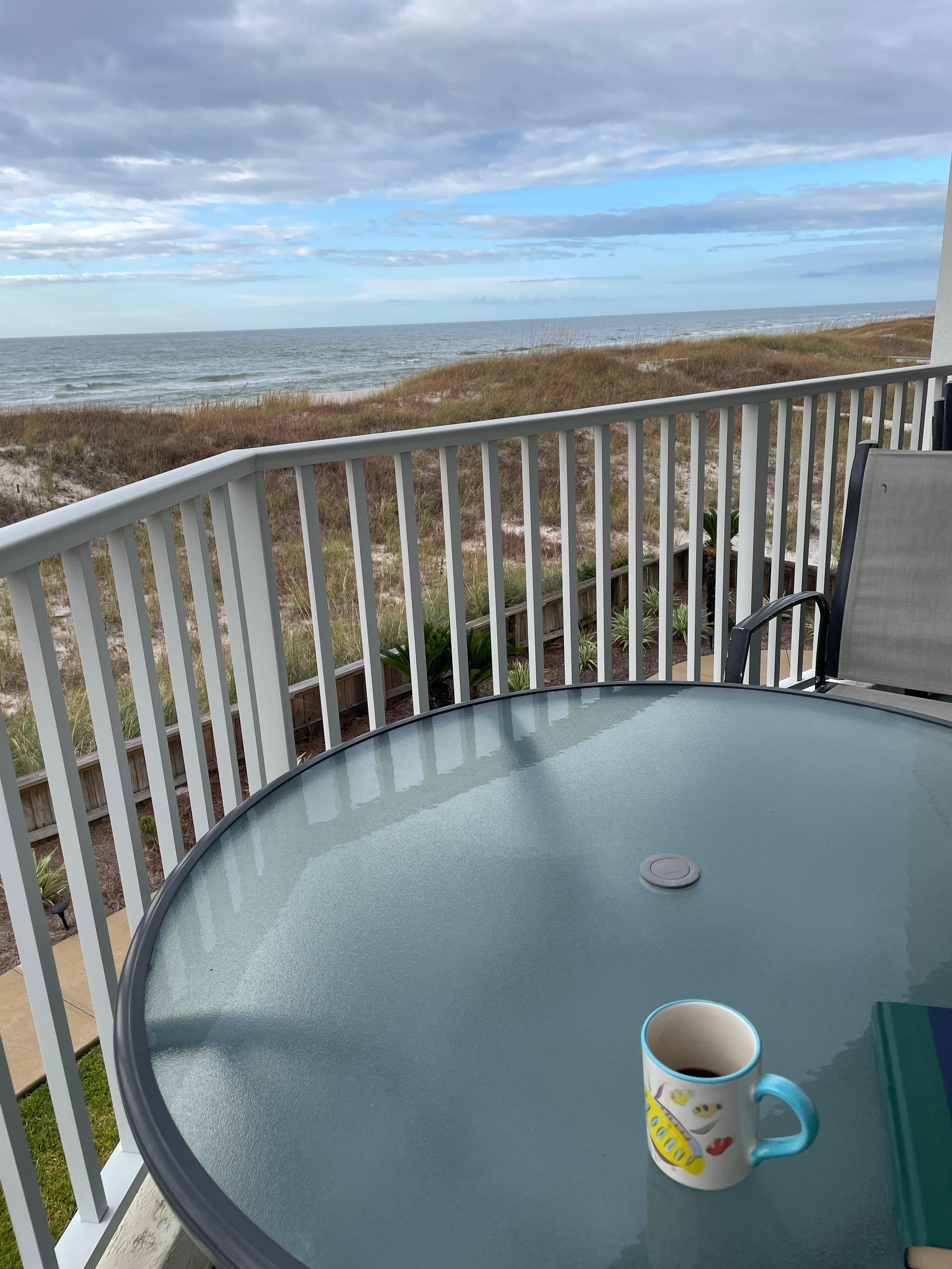 Morning coffee on the balcony 