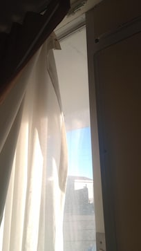 Broken dirty curtains