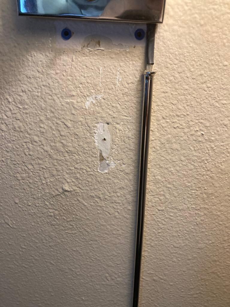 One of a few areas of peeling paint