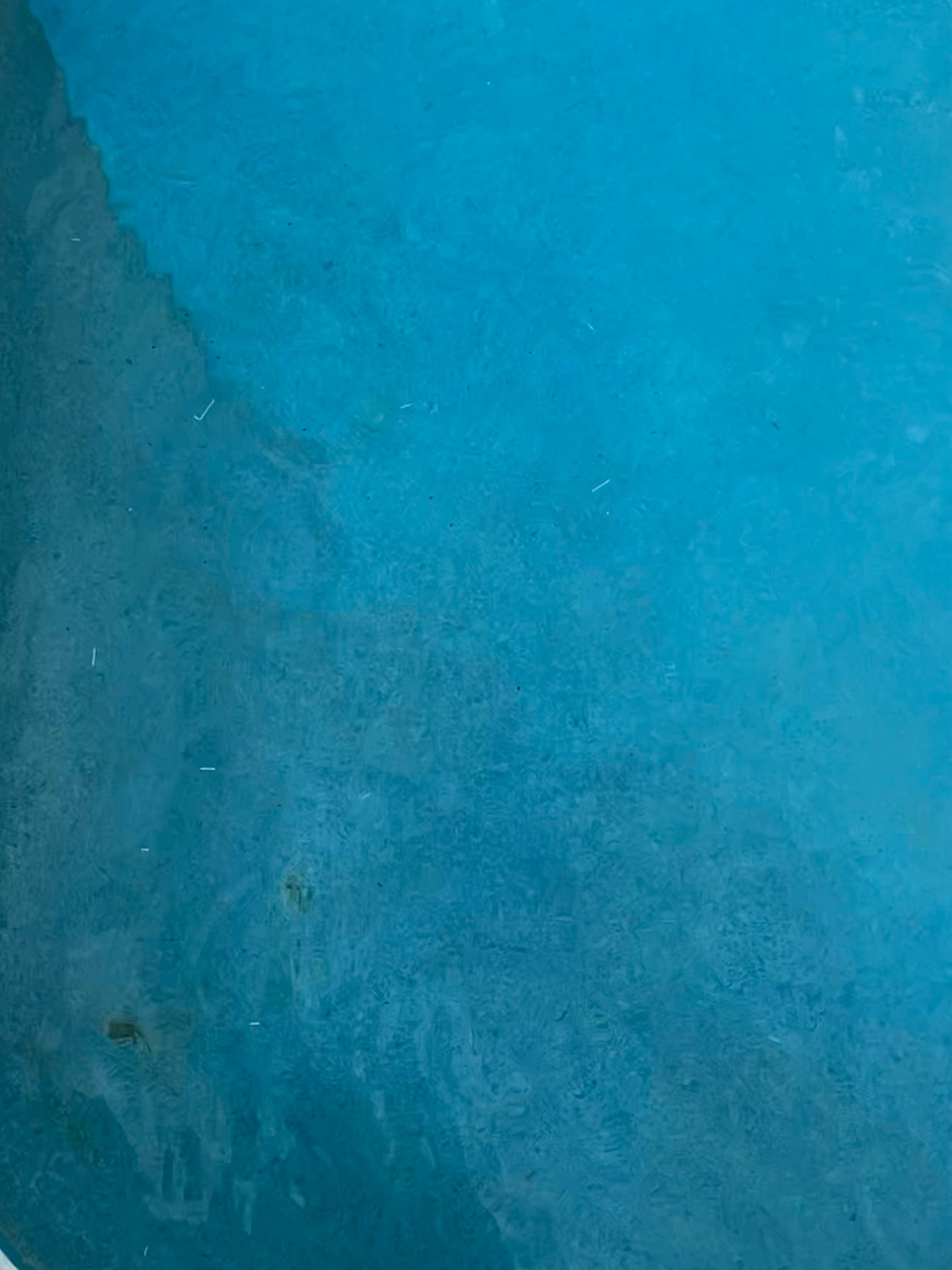 Plastic bristles floating in water after first “cleaning”