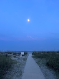 Evening walk out to the beach