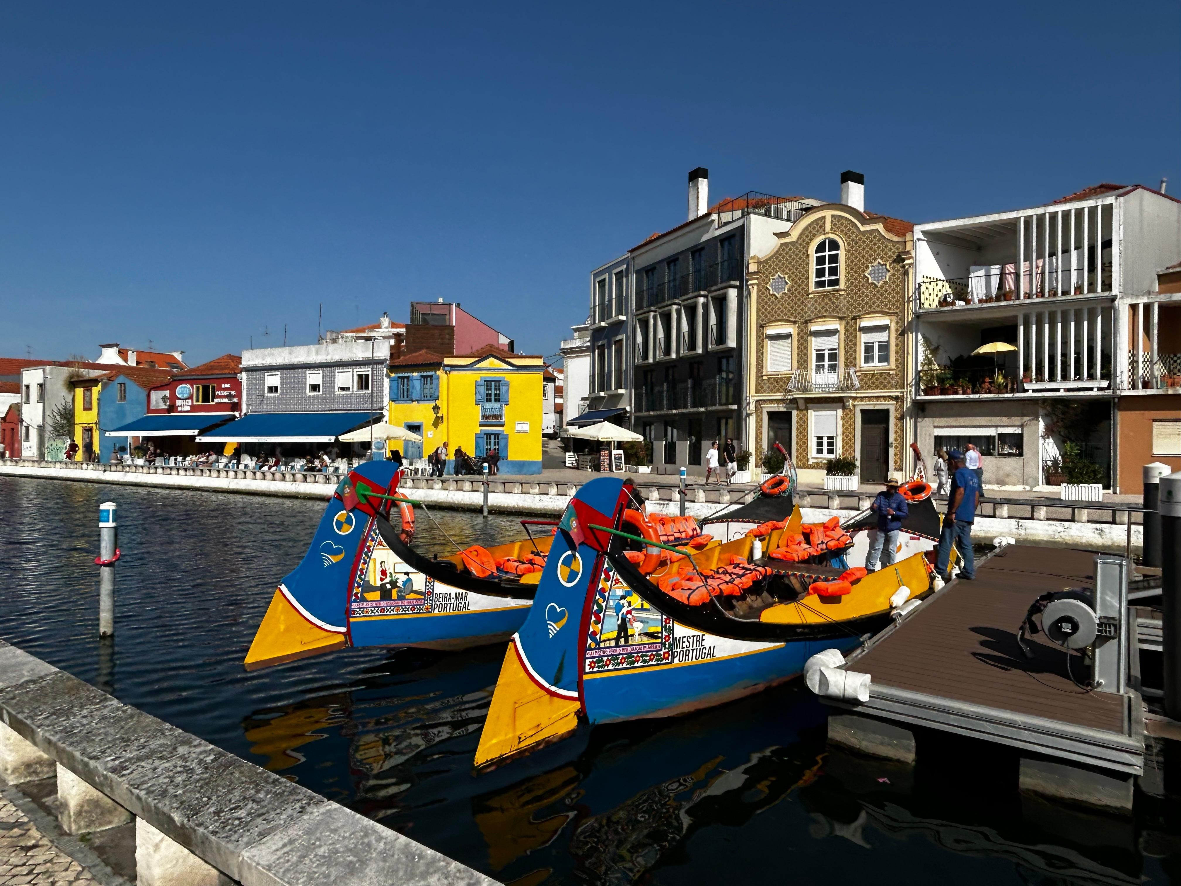 Moliceiro boats in the canal. 