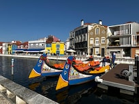 Moliceiro boats in the canal.