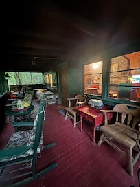 Back porch. Plenty of seating all over the home