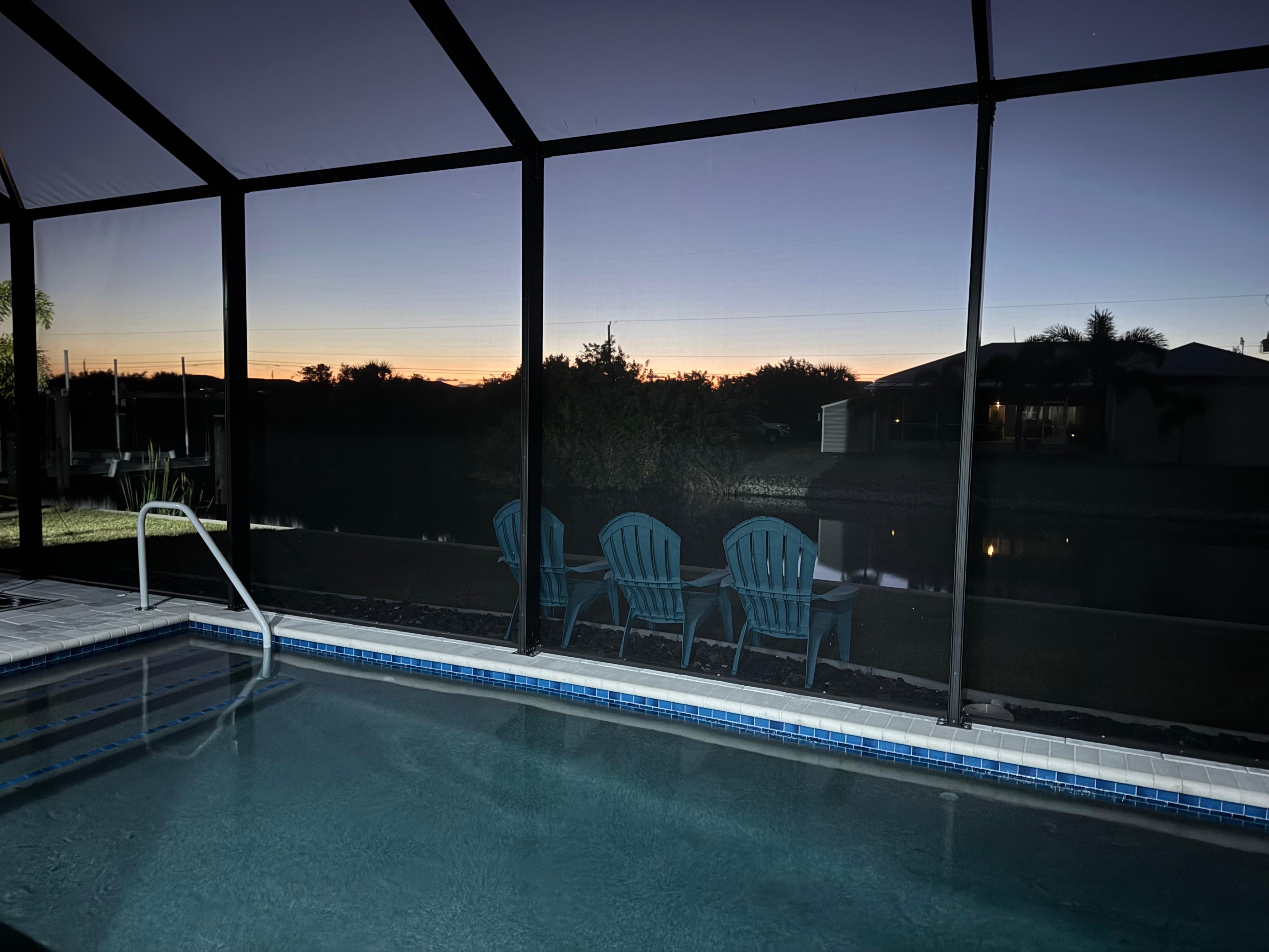 Sunset poolside