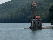 Tower on lake