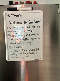 A sweet welcome message