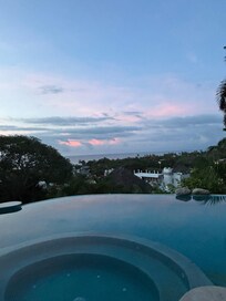 Overlooking city and ocean view