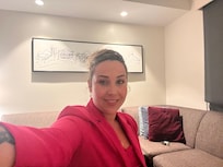 Posing on the living room