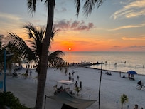 There was an amazing view of the sunset from our balcony.