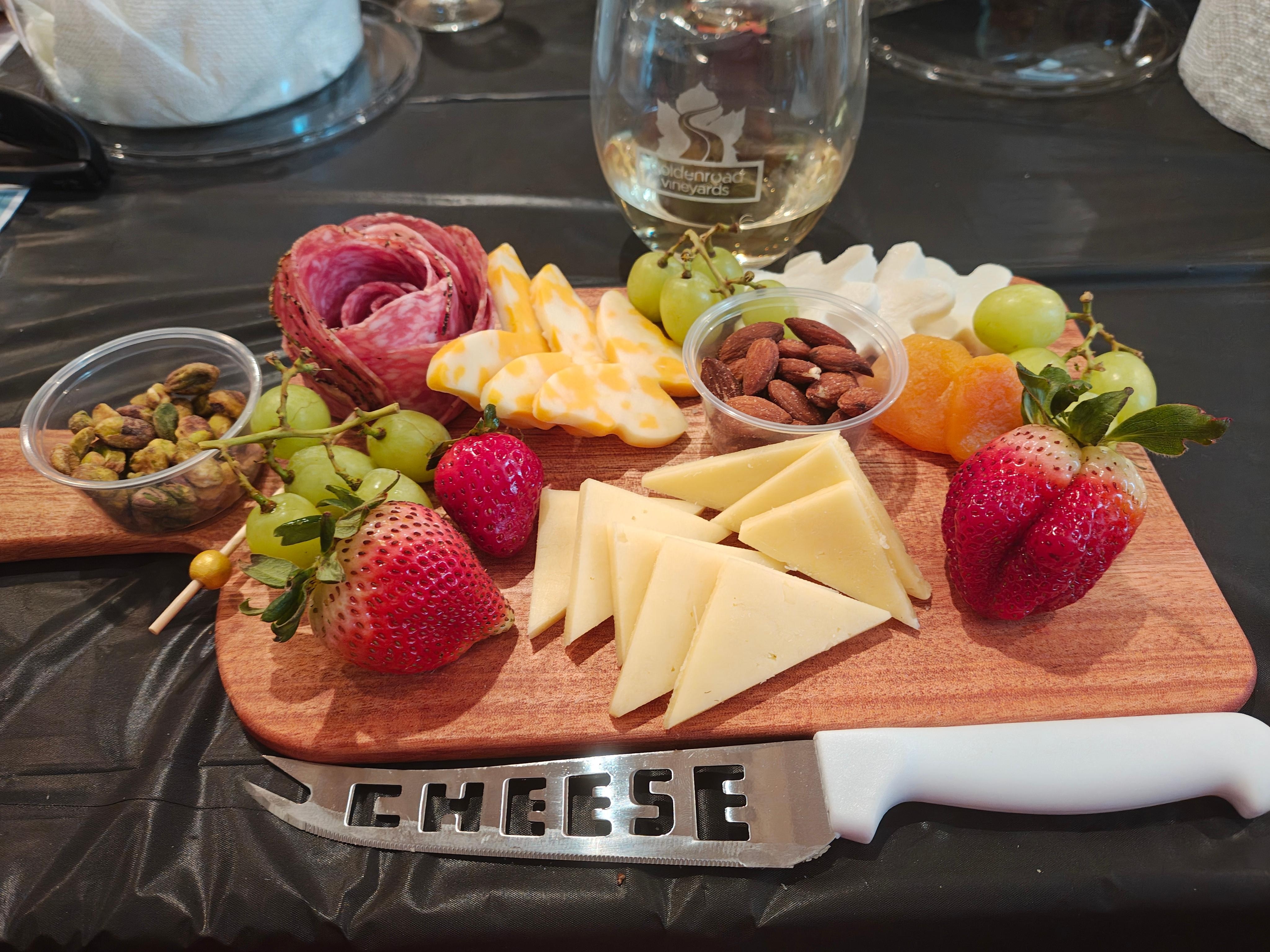This was the charcuterie board I made during the class that was offered at the winery. 