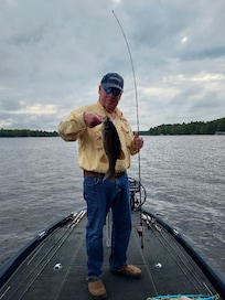 Caught and released smallmouth bass
