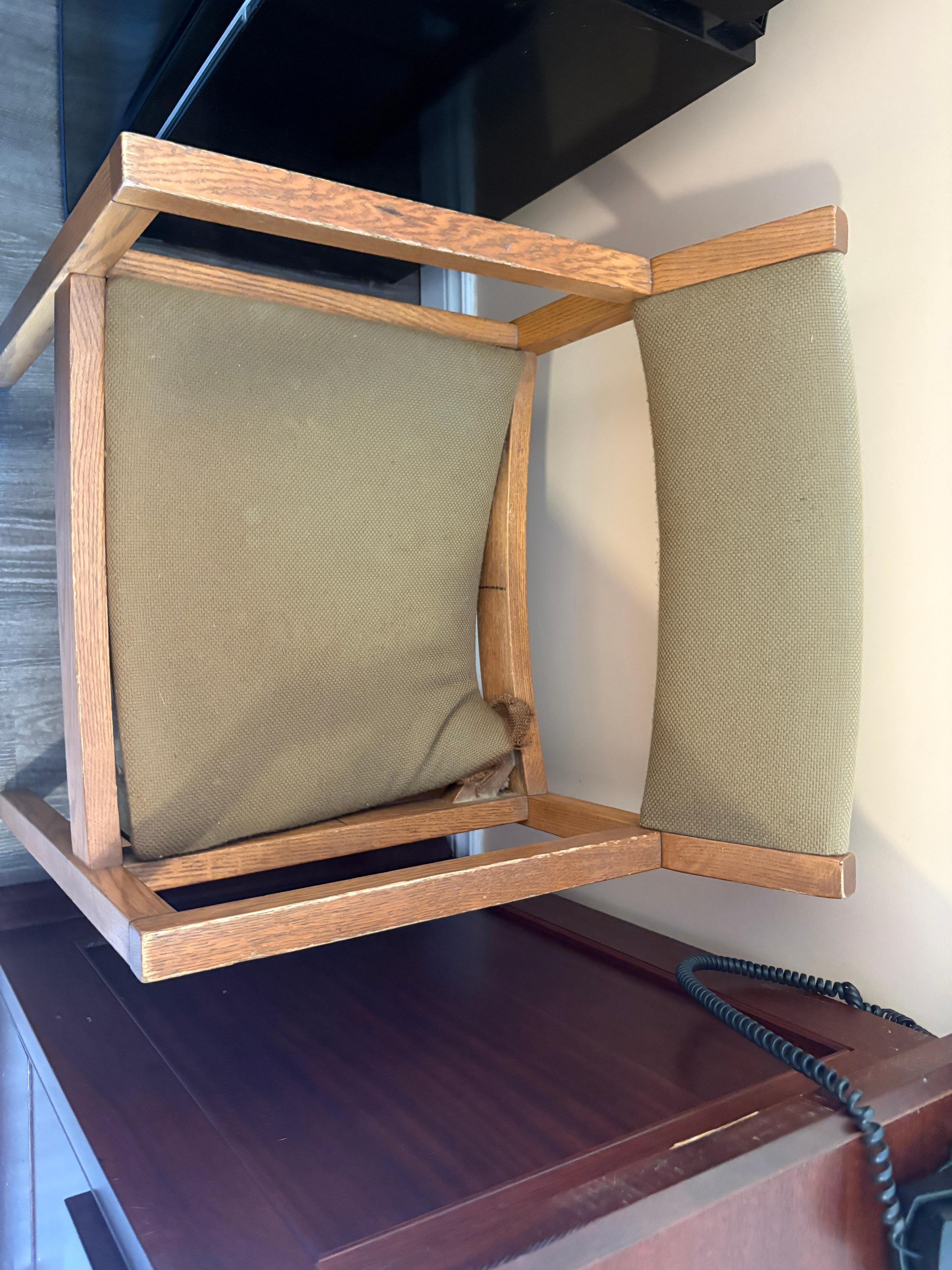 Broken chair in room