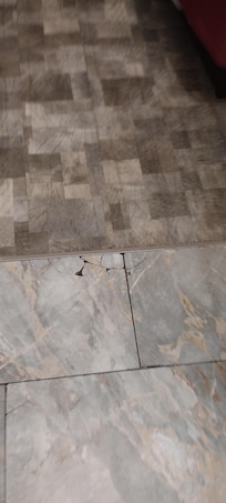 Filthy floors that were unmopped and stained