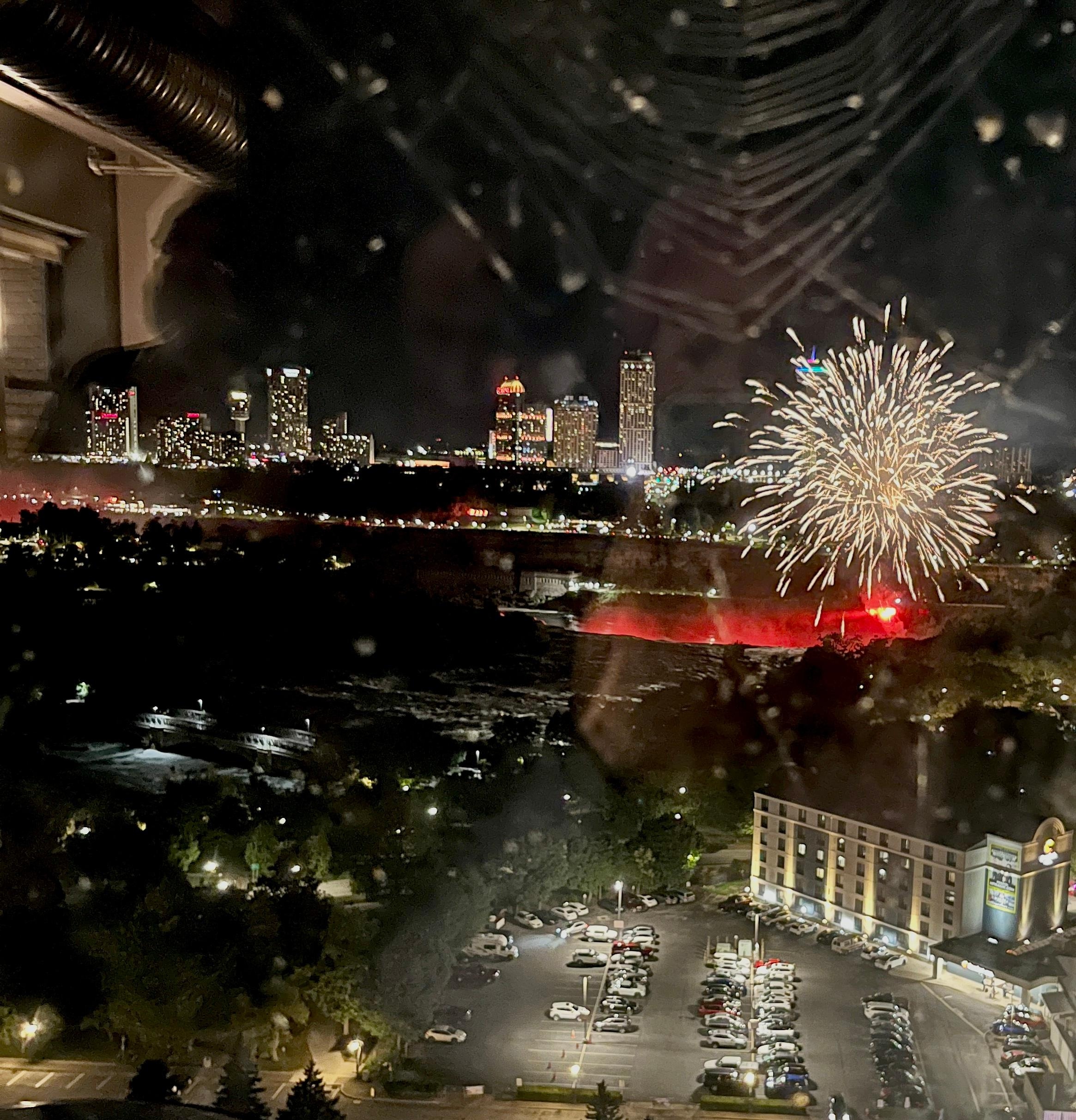 Viewing Fireworks from top floor 