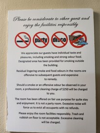 Does not enforce the no party rule well.