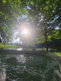 Sunset in the hot tub