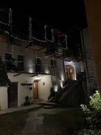 The hostel is beautiful at night!