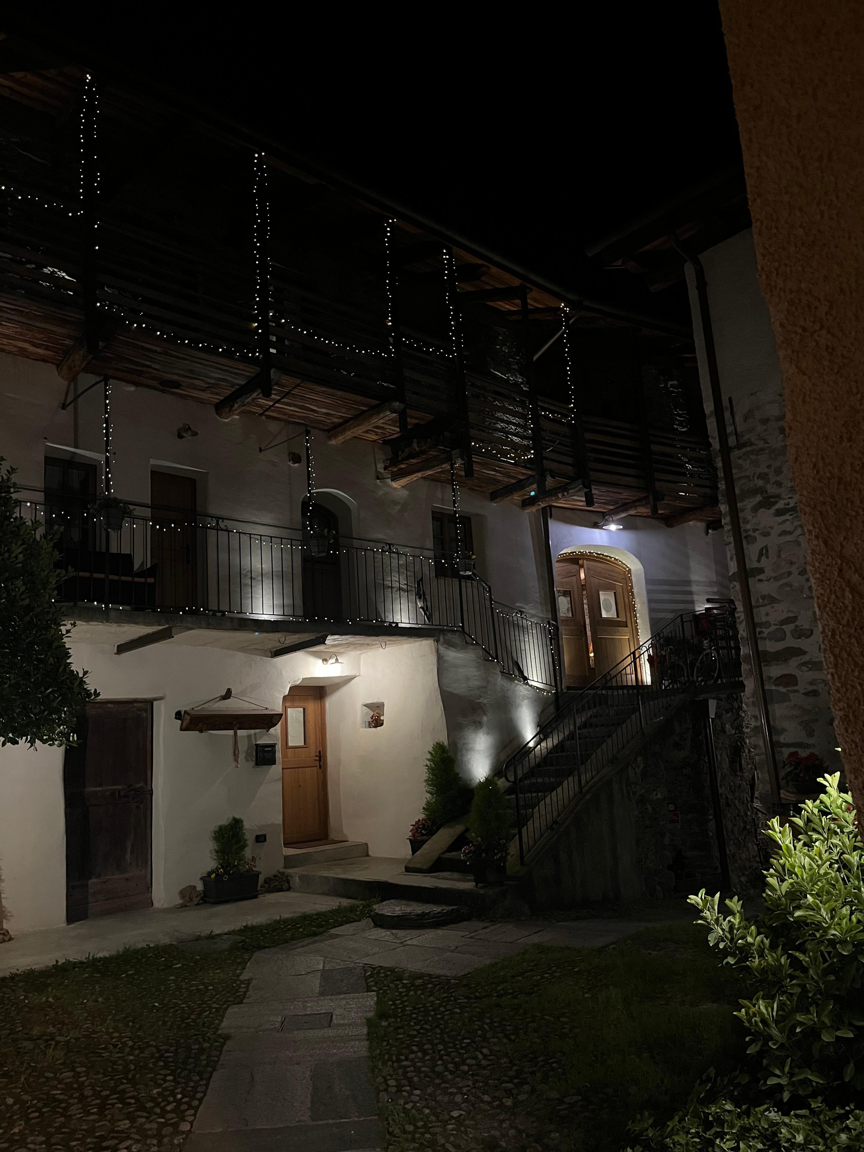 The hostel is beautiful at night!