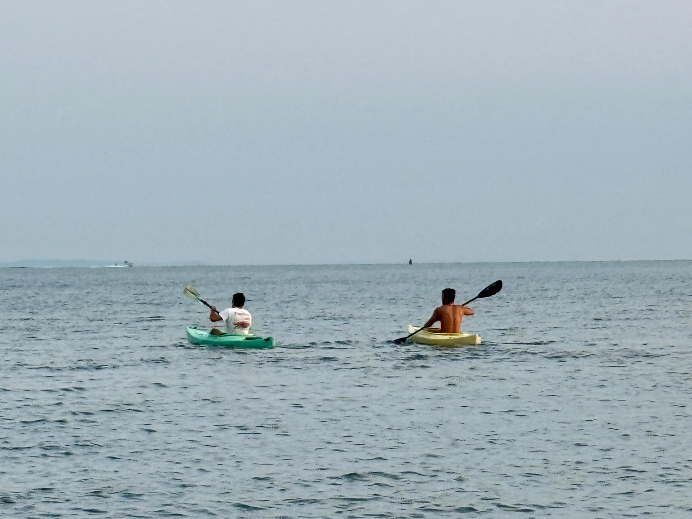 Kayaking in the cove. 