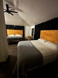 Apparently I only took one picture. This is the upstairs room. There is one window without any curtains. My granddaughters were mindful of where they changed their closes.