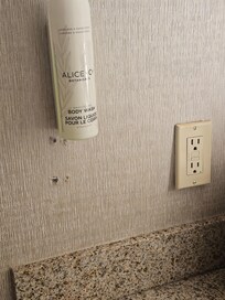 Outlet and holes in wall