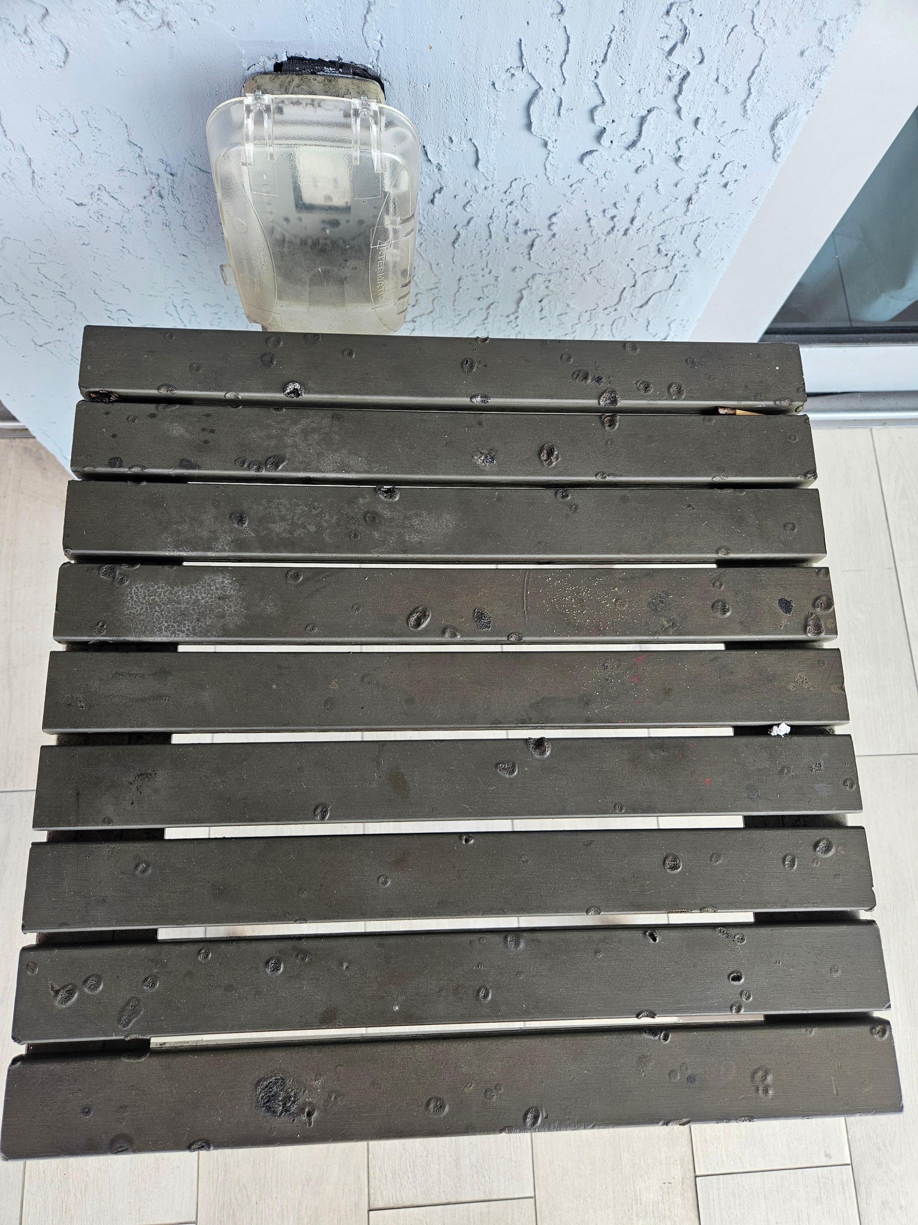 Table on balcony