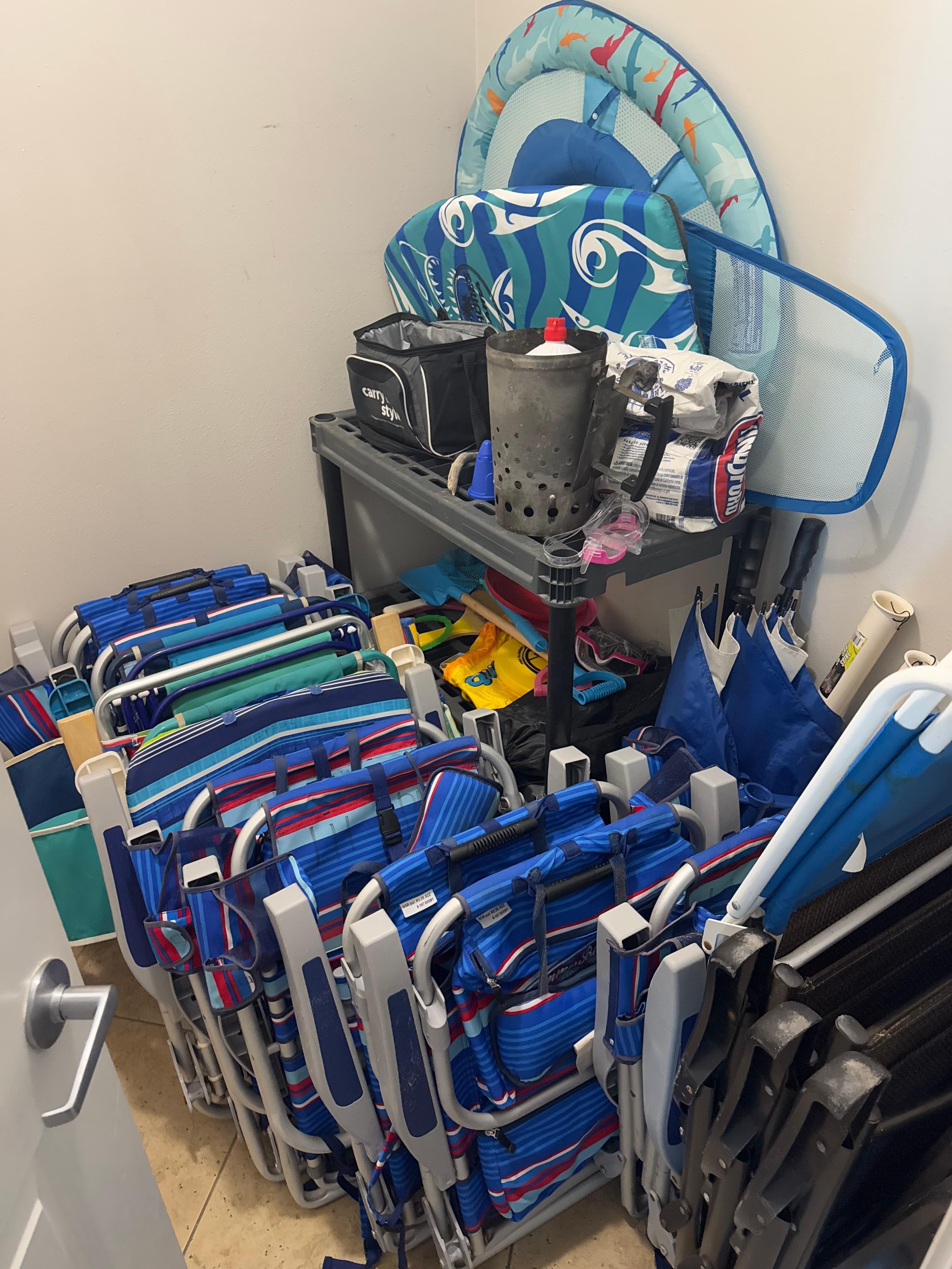 No shortage of beach gear! 