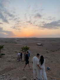 agafey desert booked by rashid. we rode camels and then had dinner with fun live music :)