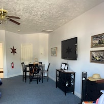 Nice table space and a 50-inch TV with Netflix access.