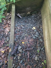 Gravel steps to lake washed away.