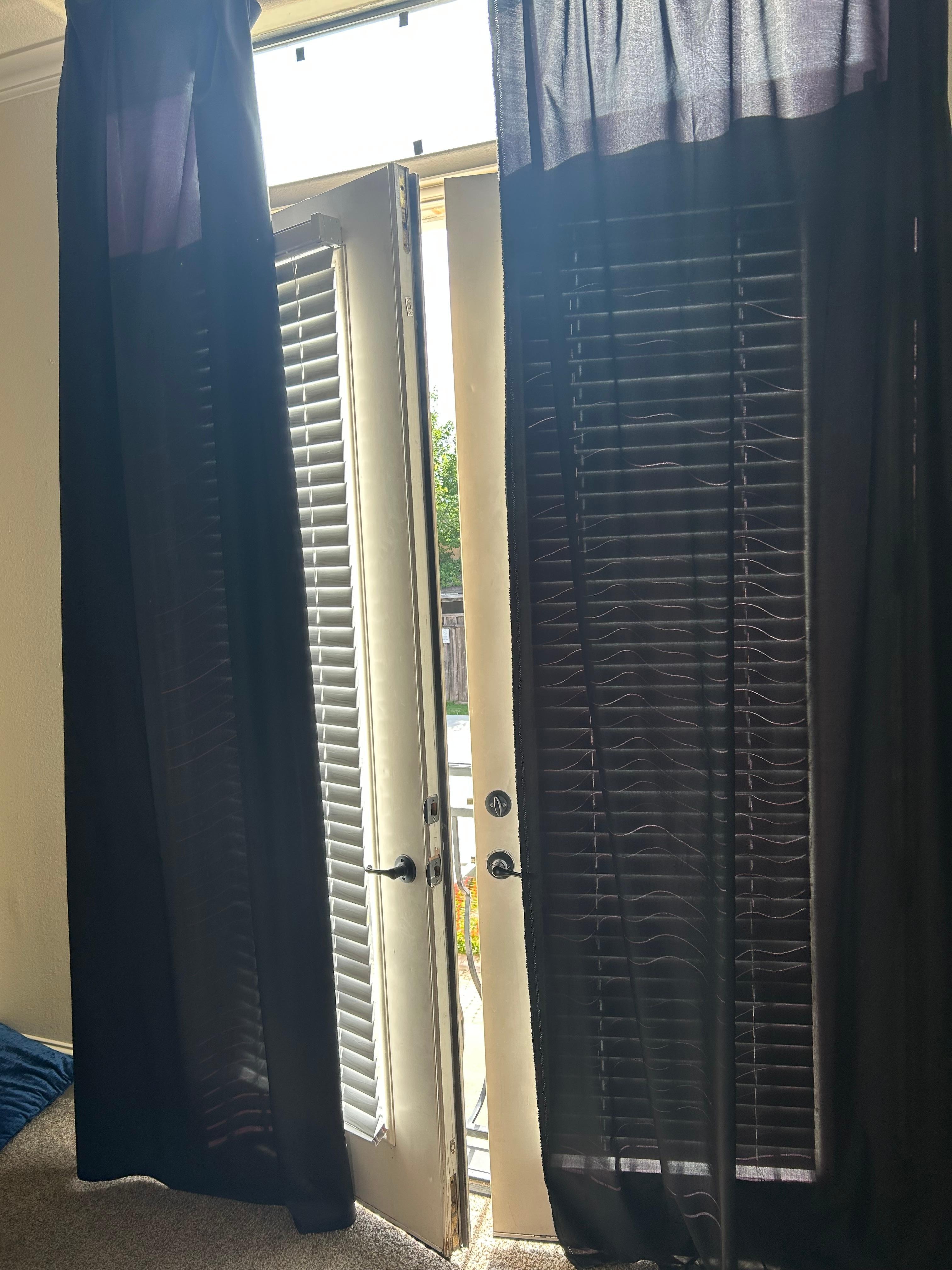Had to use a chair to keep doors closed.
