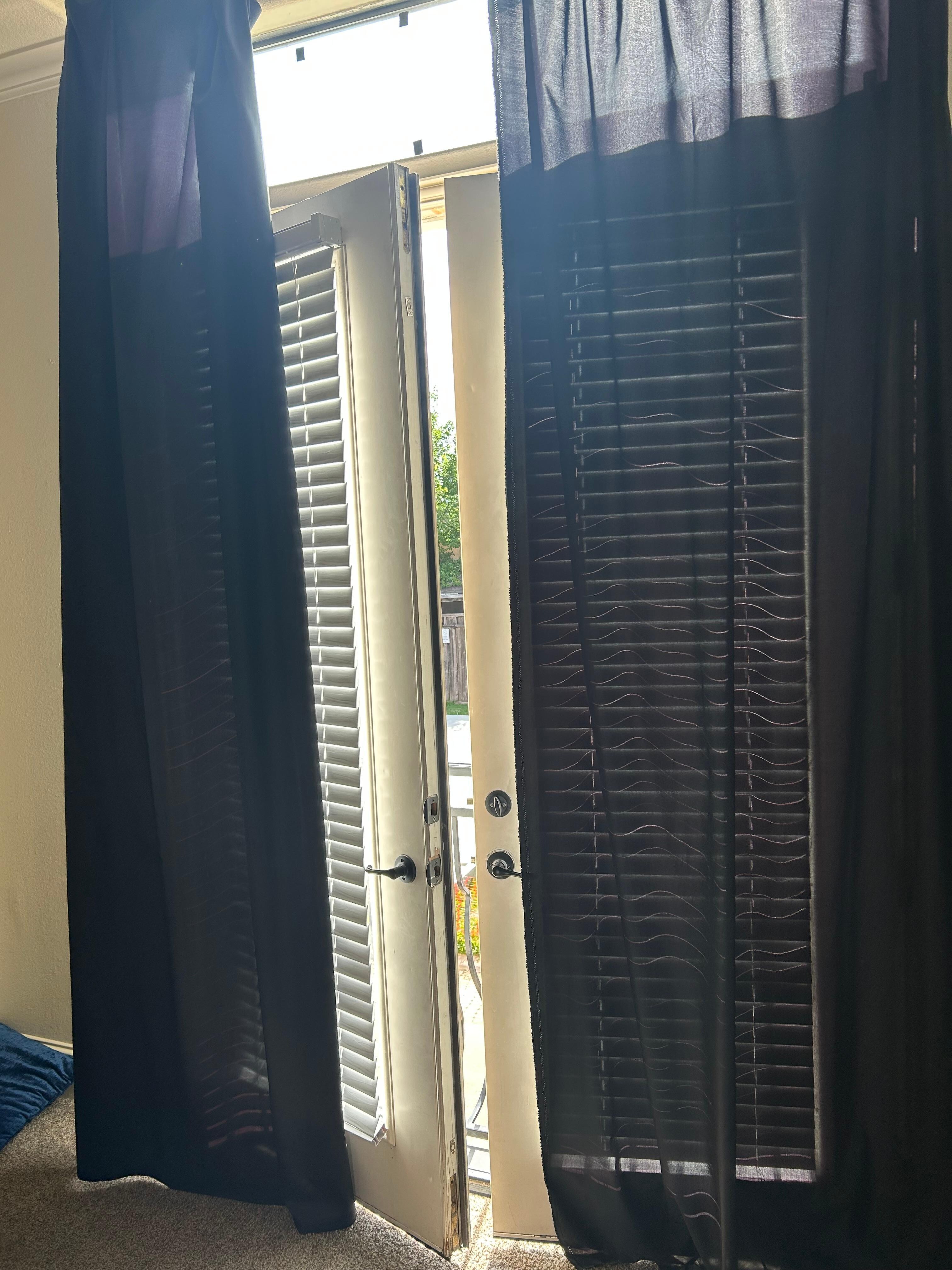 Had to use a chair to keep doors closed.